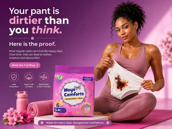 Moyo Comforts maternity pads and pants after birth postpartum care Kenya