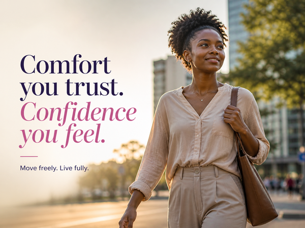 Confident Kenyan woman wearing Moyo Comforts sanitary pants