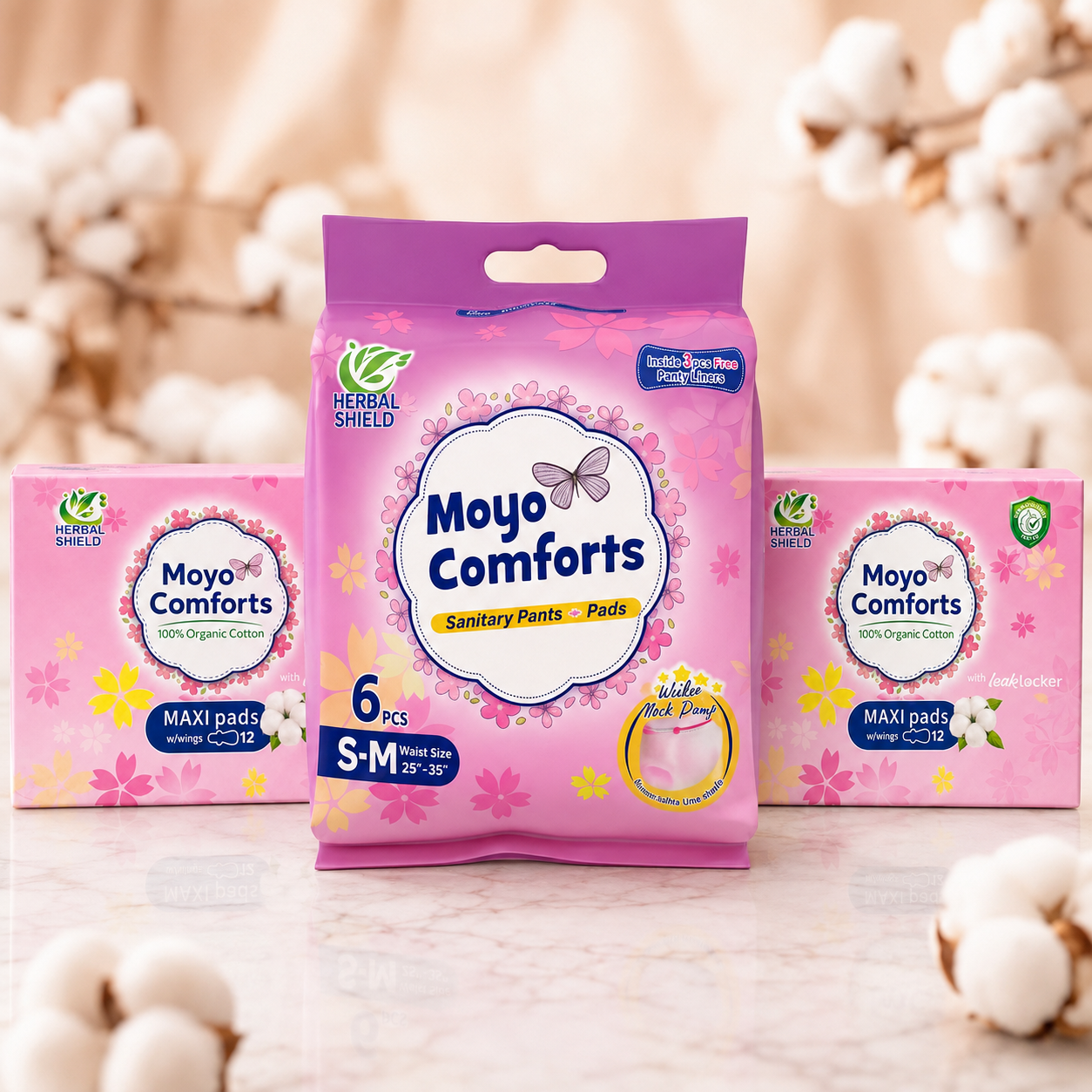 2 Pack Maxi Pads + 1 Pack Sanitary Pants