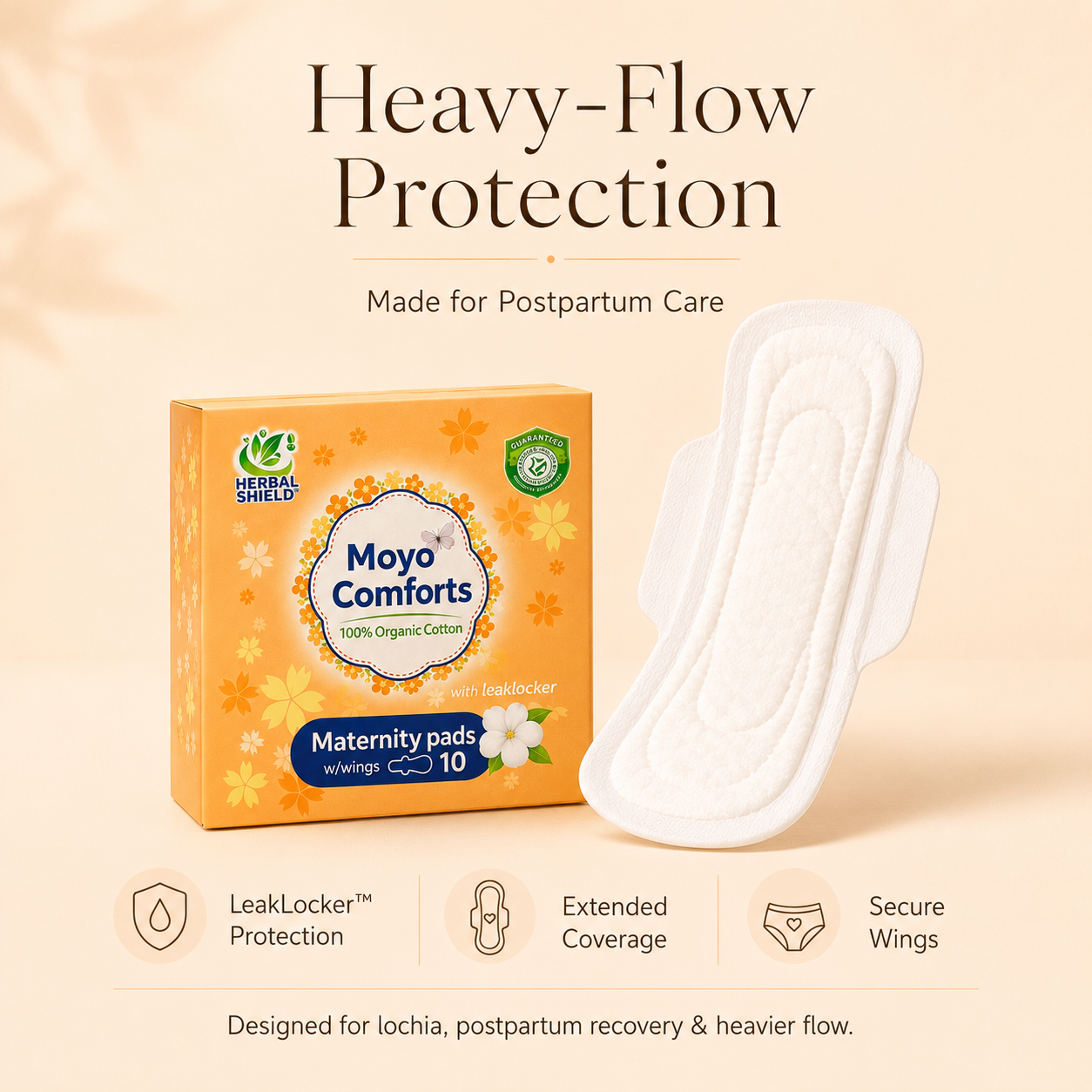 2 Pack Maternity Pads - 100% Organic Cotton