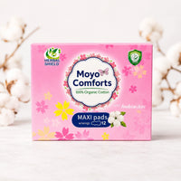 Moyo Comforts 100% organic cotton maxi pads with wings for period care in Nairobi, Kenya
