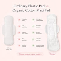 Ordinary plastic pad vs Moyo Comforts organic cotton maxi pad comparison for women in Kenya