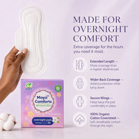 Moyo Comforts 100% organic cotton overnight pads with extended coverage and secure wings in Nairobi, Kenya